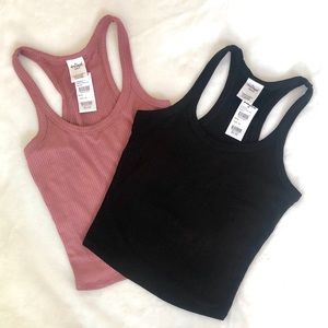 Destined by Tillys basic crop Tees Black/Mauve